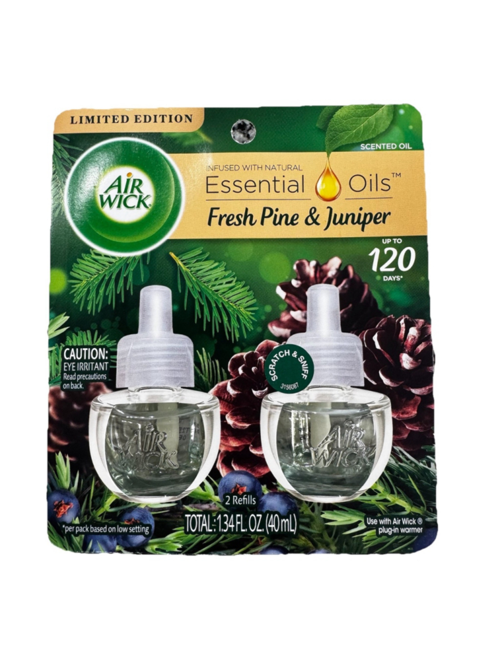 Air Wick Plug in Scented Oil Refills Limited Edition Fresh Pine And Juniper 2 Pk